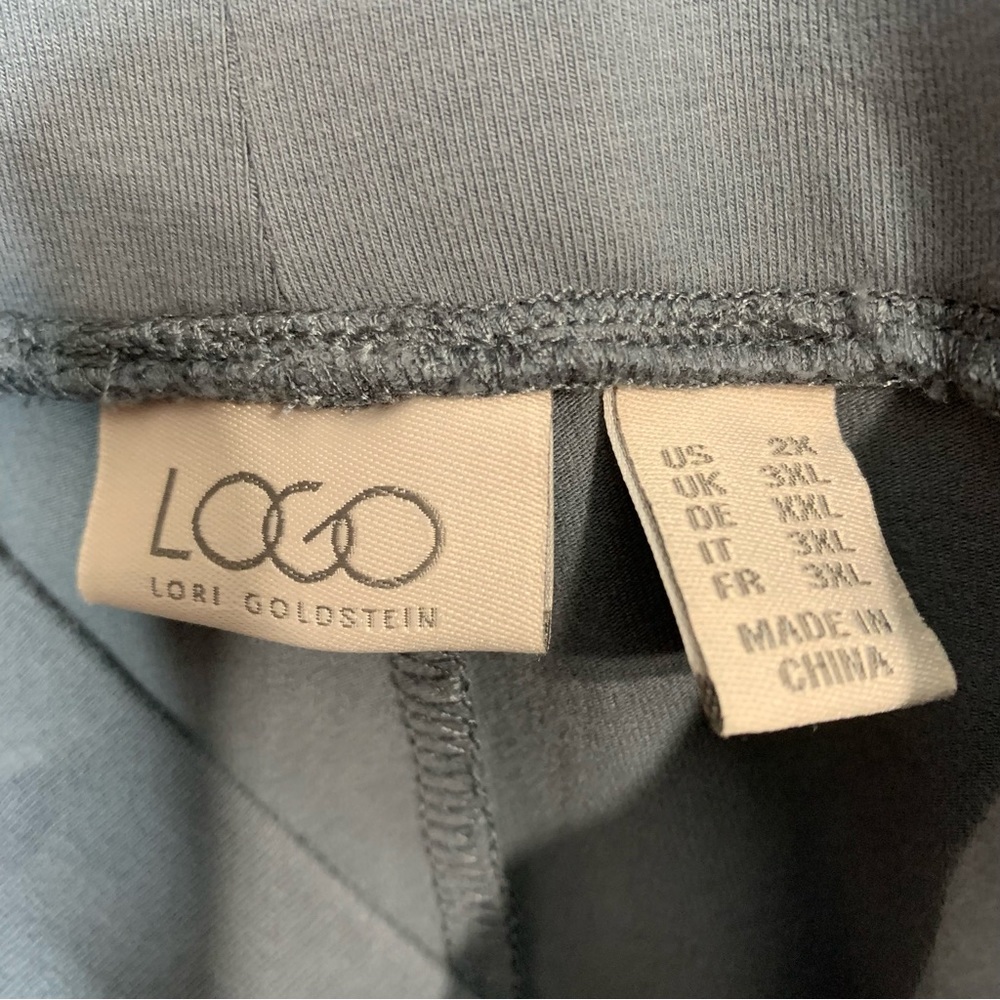 LOGO by Lori Goldstein 3/4 Ruched Calf Leggings Sz 2X - Picture 4 of 5